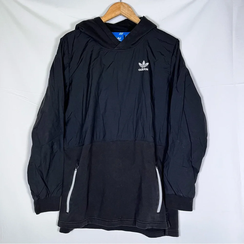 adidas Black Hooded Windbreaker Pullover